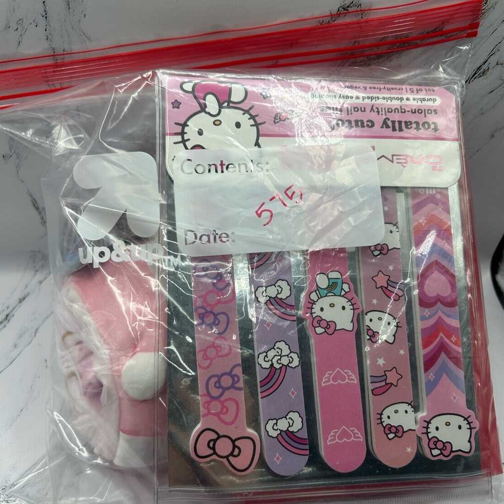 Hello Kitty Spa Headband + “Totally Cute” Nail File Set + Reversible Plushie NWT - Picture 12 of 12